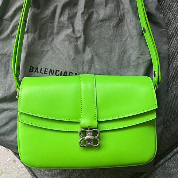 Balenciaga Lady Small Leather Shoulder/Crossbody Bag, in Bright Green Leather - Picture 1 of 10
